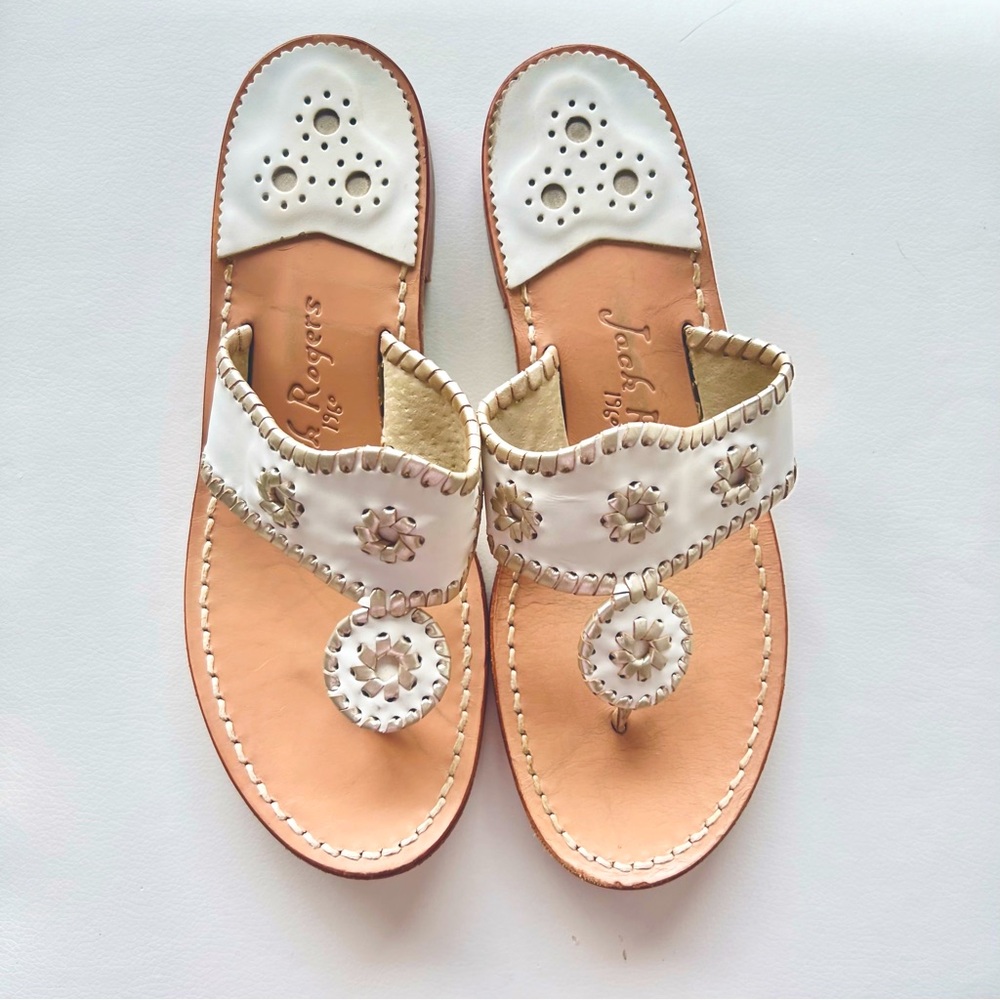 Jack Rogers Jack Flats White & Platinum (RARE)